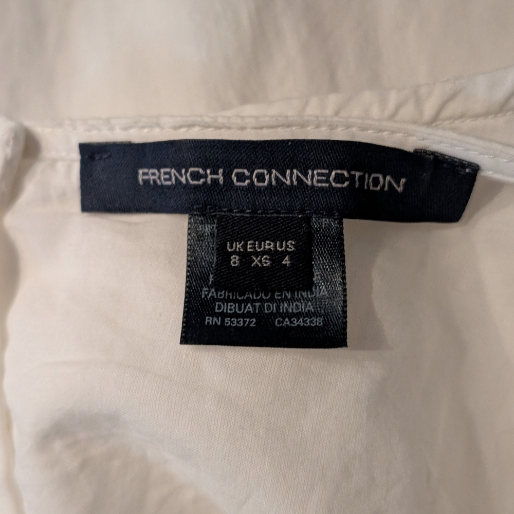 French Connection White Rhodes Cutout Poplin Mini Dress, Women's Size 4 - Picture 3 of 12